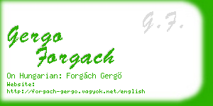 gergo forgach business card